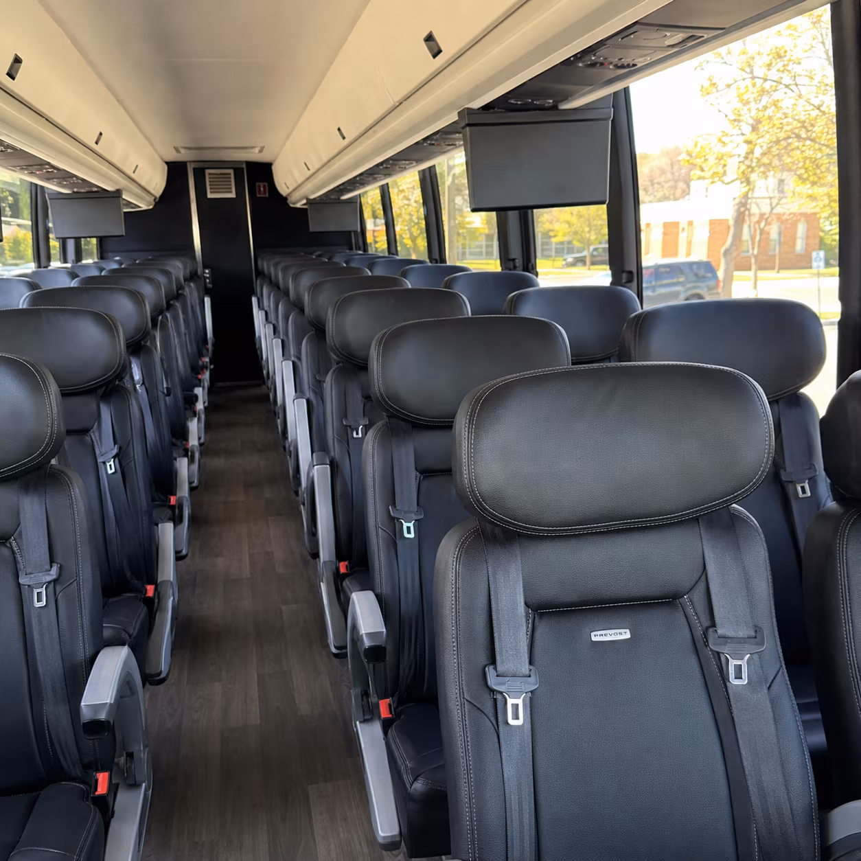 modesto 45 passenger charter bus inside