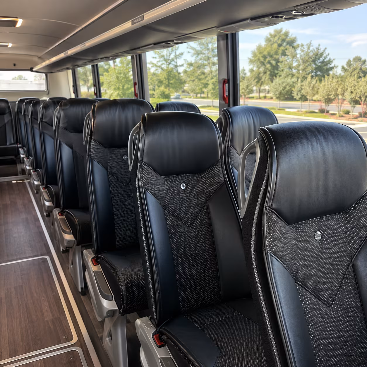modesto 45 passenger charter bus interior