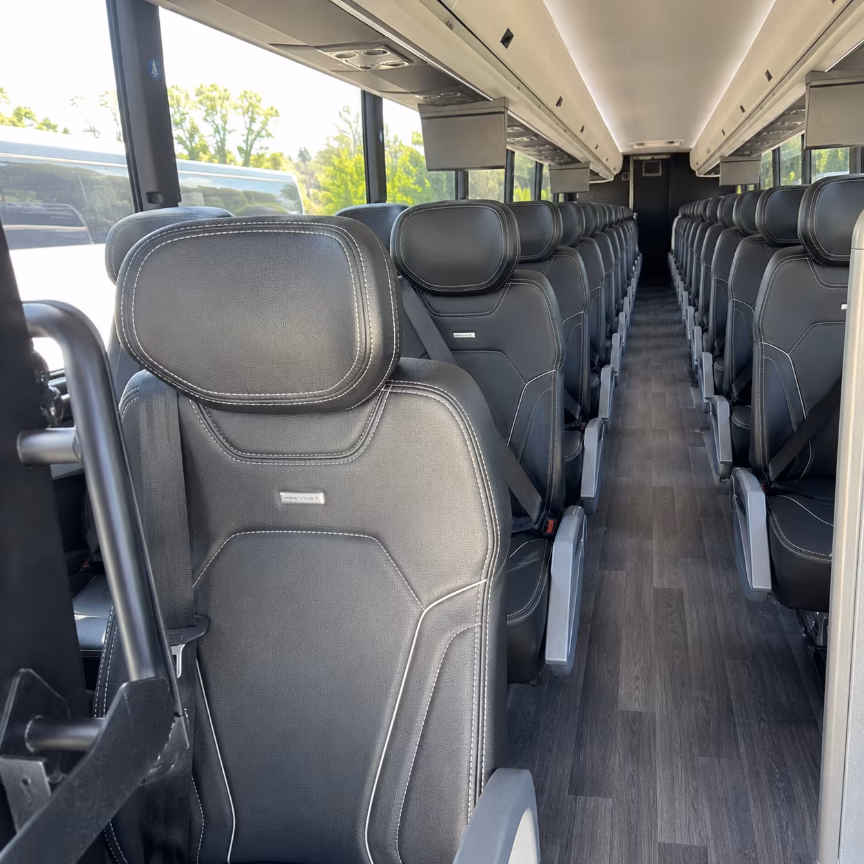 modesto 47 passenger charter bus interior