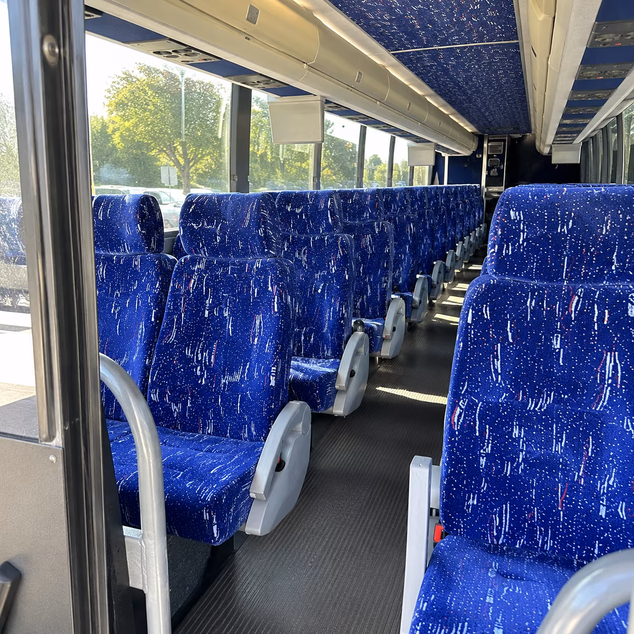 modesto 50 passenger charter bus inside