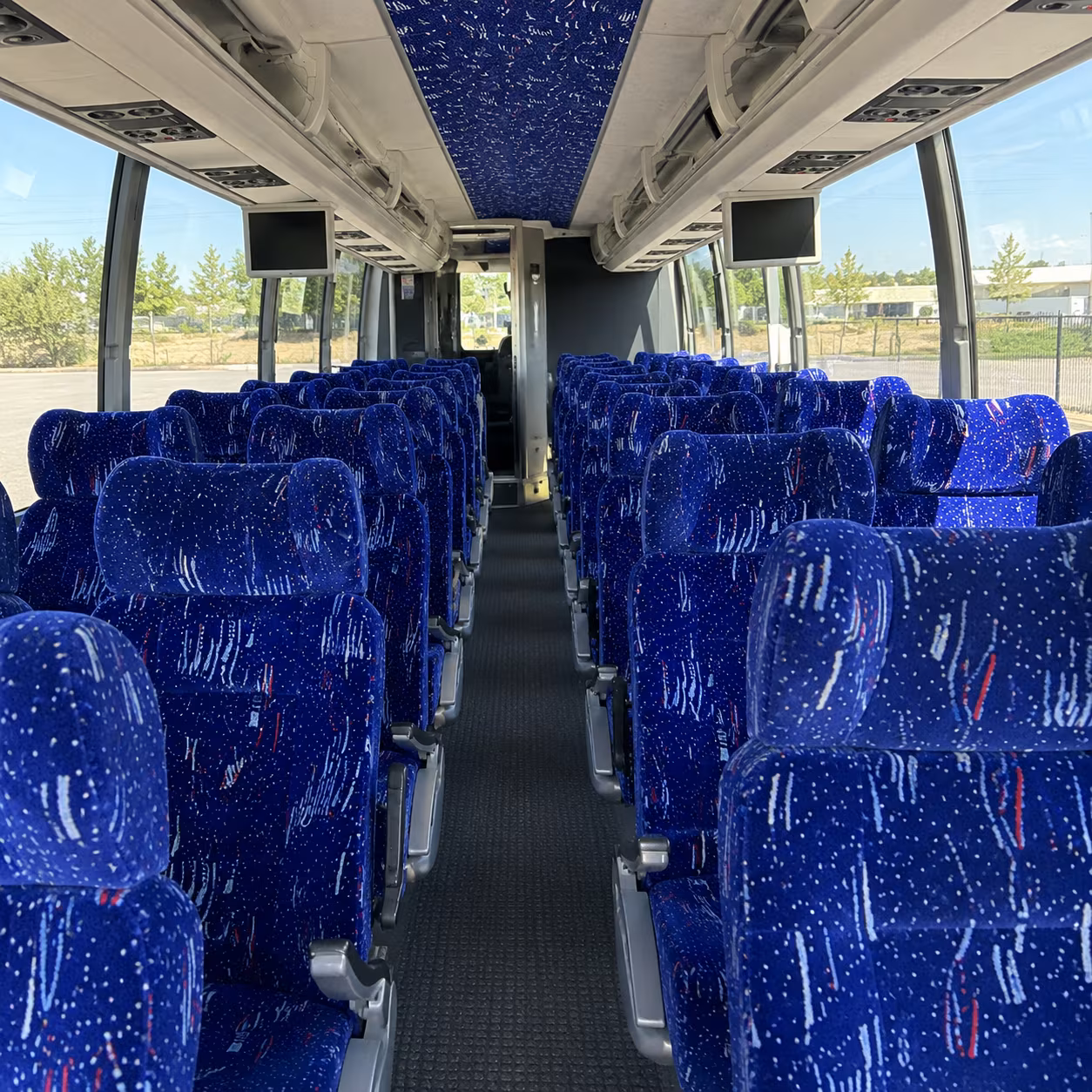 modesto 54 passenger charter bus interior