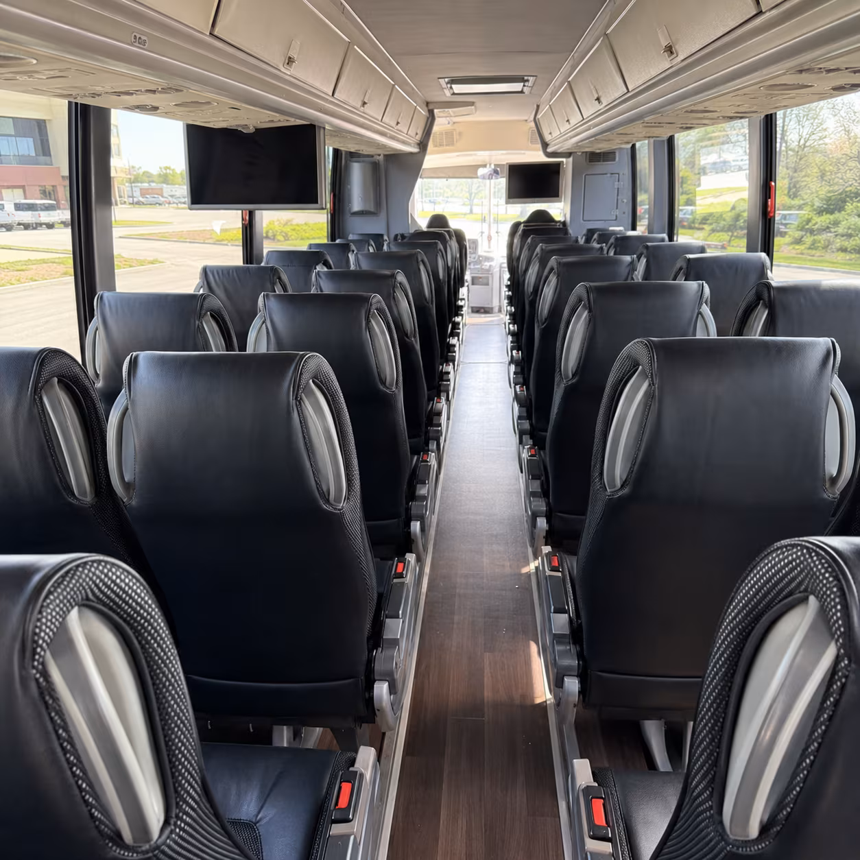 modesto 56 passenger charter bus inside